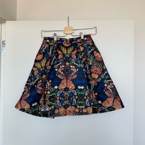 Alice Olivia Patterned A-line Skirt